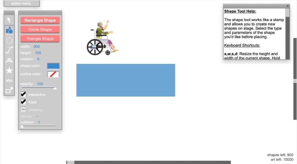The level editor in Happy Wheels