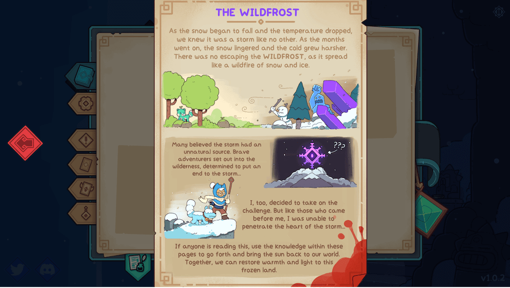 the first page of lore discovered in wildfrost