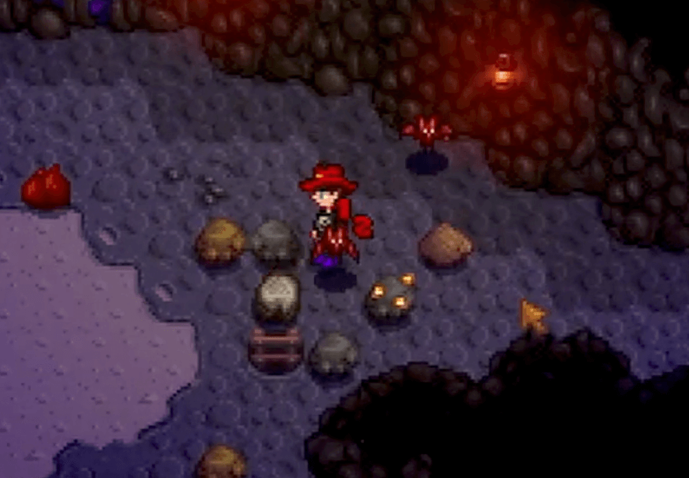 Getting damaged by Lava Bats in Stardew Valley