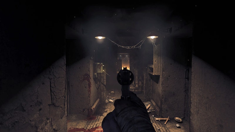 Aiming your revolver down a hallway in Amnesia: The Bunker